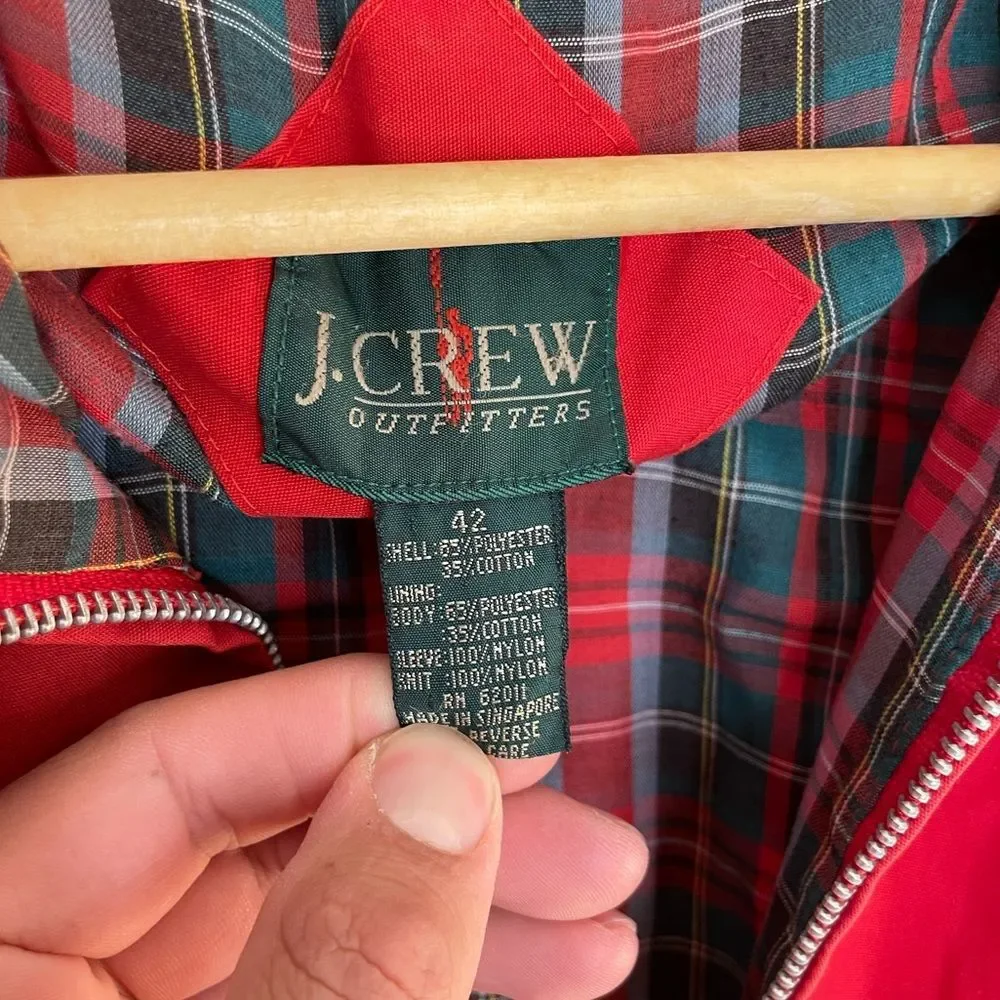 Vintage J Crew Windbreaker‎ Bomber Jacket Unisex Sz 42